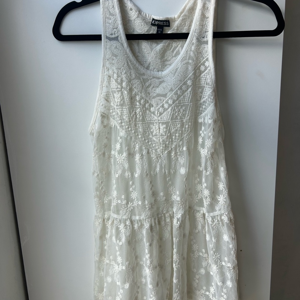 Express Ivory Lace Sleeveless Top